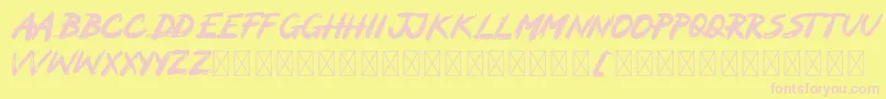 MOCKER Font – Pink Fonts on Yellow Background