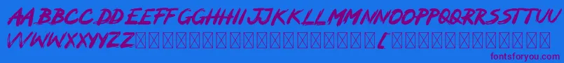 MOCKER Font – Purple Fonts on Blue Background