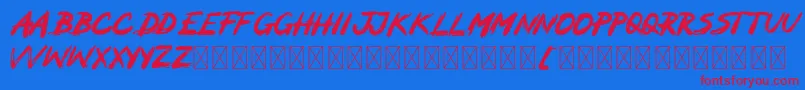 MOCKER Font – Red Fonts on Blue Background