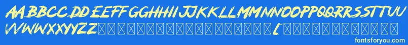 MOCKER Font – Yellow Fonts on Blue Background