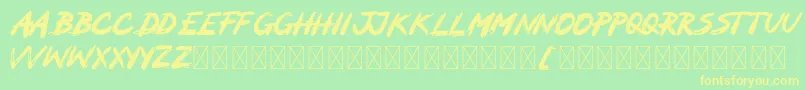 MOCKER Font – Yellow Fonts on Green Background