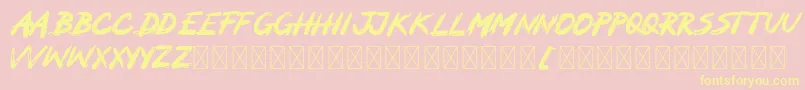 MOCKER Font – Yellow Fonts on Pink Background