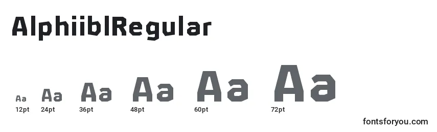Размеры шрифта AlphiiblRegular