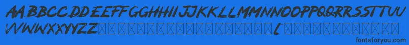 MOCKER-Schriftart – Schwarze Schriften auf blauem Hintergrund