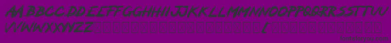 MOCKER-fontti – mustat fontit violetilla taustalla
