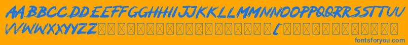 MOCKER Font – Blue Fonts on Orange Background