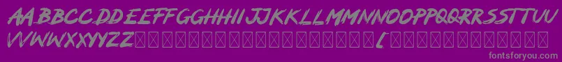 MOCKER-fontti – harmaat kirjasimet violetilla taustalla