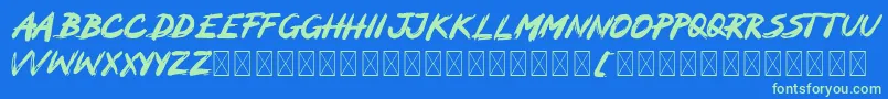 MOCKER Font – Green Fonts on Blue Background