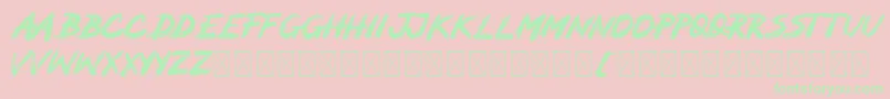 MOCKER Font – Green Fonts on Pink Background