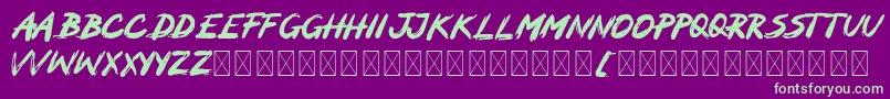MOCKER Font – Green Fonts on Purple Background
