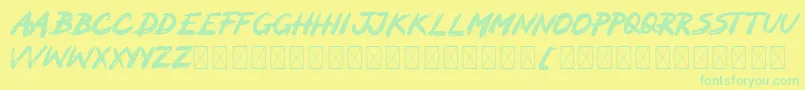 MOCKER Font – Green Fonts on Yellow Background
