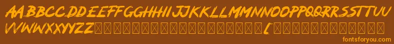 MOCKER Font – Orange Fonts on Brown Background