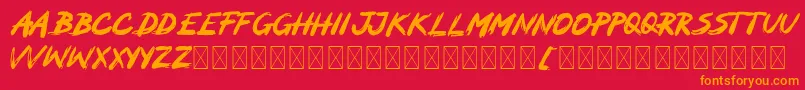 MOCKER Font – Orange Fonts on Red Background