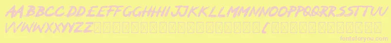 MOCKER Font – Pink Fonts on Yellow Background