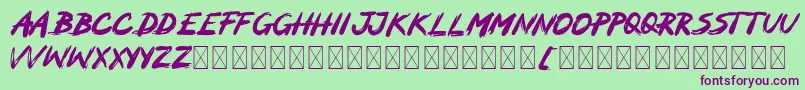 MOCKER Font – Purple Fonts on Green Background