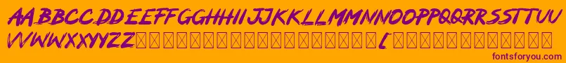 MOCKER Font – Purple Fonts on Orange Background