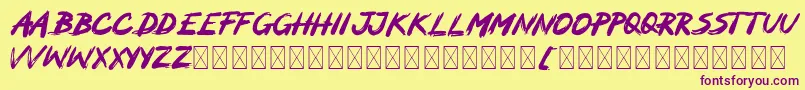 MOCKER Font – Purple Fonts on Yellow Background