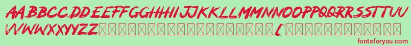 フォントMOCKER – 赤い文字の緑の背景