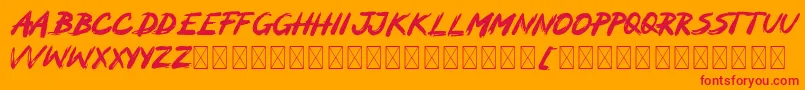 MOCKER-fontti – punaiset fontit oranssilla taustalla