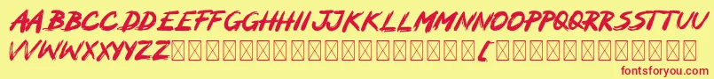 MOCKER Font – Red Fonts on Yellow Background