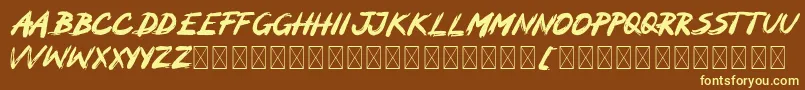 MOCKER Font – Yellow Fonts on Brown Background