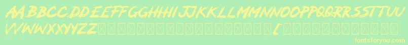 Шрифт MOCKER – жёлтые шрифты на зелёном фоне