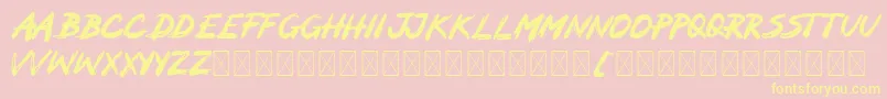 Police MOCKER – polices jaunes sur fond rose