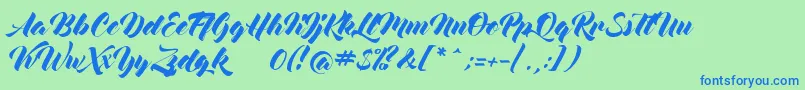 mocking bird Font – Blue Fonts on Green Background