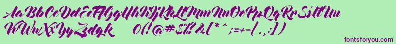 mocking bird Font – Purple Fonts on Green Background