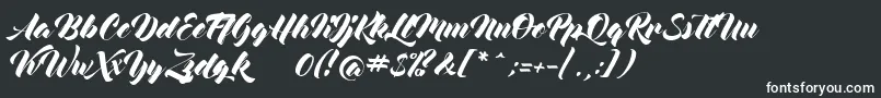 mocking bird-fontti – valkoiset fontit mustalla taustalla
