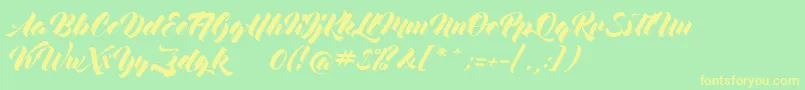 mocking bird Font – Yellow Fonts on Green Background