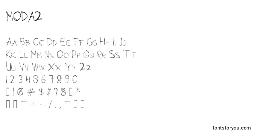 Czcionka MODAZ – alfabet, cyfry, specjalne znaki