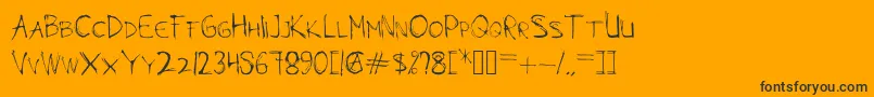 fuente MODAZ – Fuentes Negras Sobre Fondo Naranja