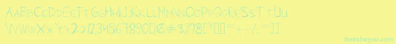 Fonte MODAZ – fontes verdes em um fundo amarelo