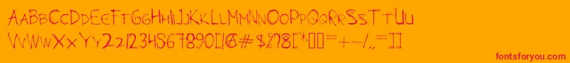 MODAZ-Schriftart – Rote Schriften auf orangefarbenem Hintergrund