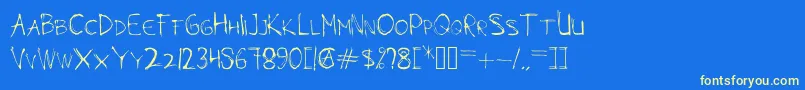 MODAZ Font – Yellow Fonts on Blue Background