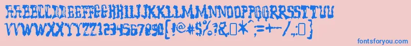 model worker Font – Blue Fonts on Pink Background