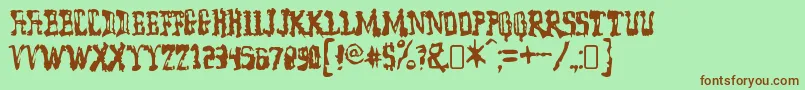 model worker Font – Brown Fonts on Green Background