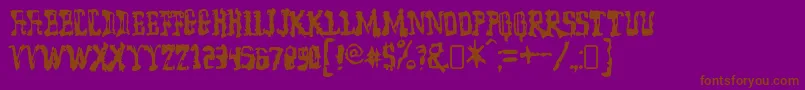 model worker Font – Brown Fonts on Purple Background