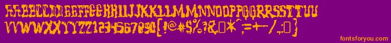 model worker Font – Orange Fonts on Purple Background