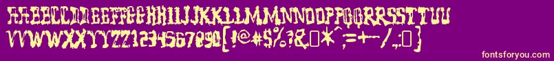 model worker Font – Yellow Fonts on Purple Background