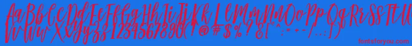 Modena Font – Red Fonts on Blue Background