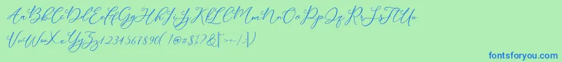 Modennta Font – Blue Fonts on Green Background