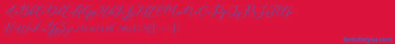 Modennta Font – Blue Fonts on Red Background