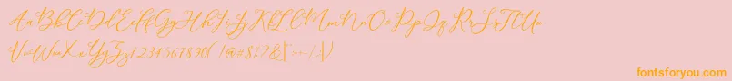 Modennta Font – Orange Fonts on Pink Background