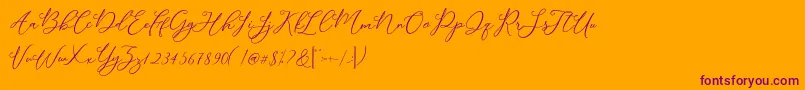 Modennta Font – Purple Fonts on Orange Background
