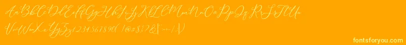 Modennta Font – Yellow Fonts on Orange Background