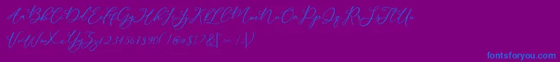 Modennta-Schriftart – Blaue Schriften auf violettem Hintergrund