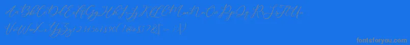 Modennta-Schriftart – Graue Schriften auf blauem Hintergrund