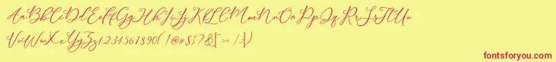 Modennta Font – Red Fonts on Yellow Background